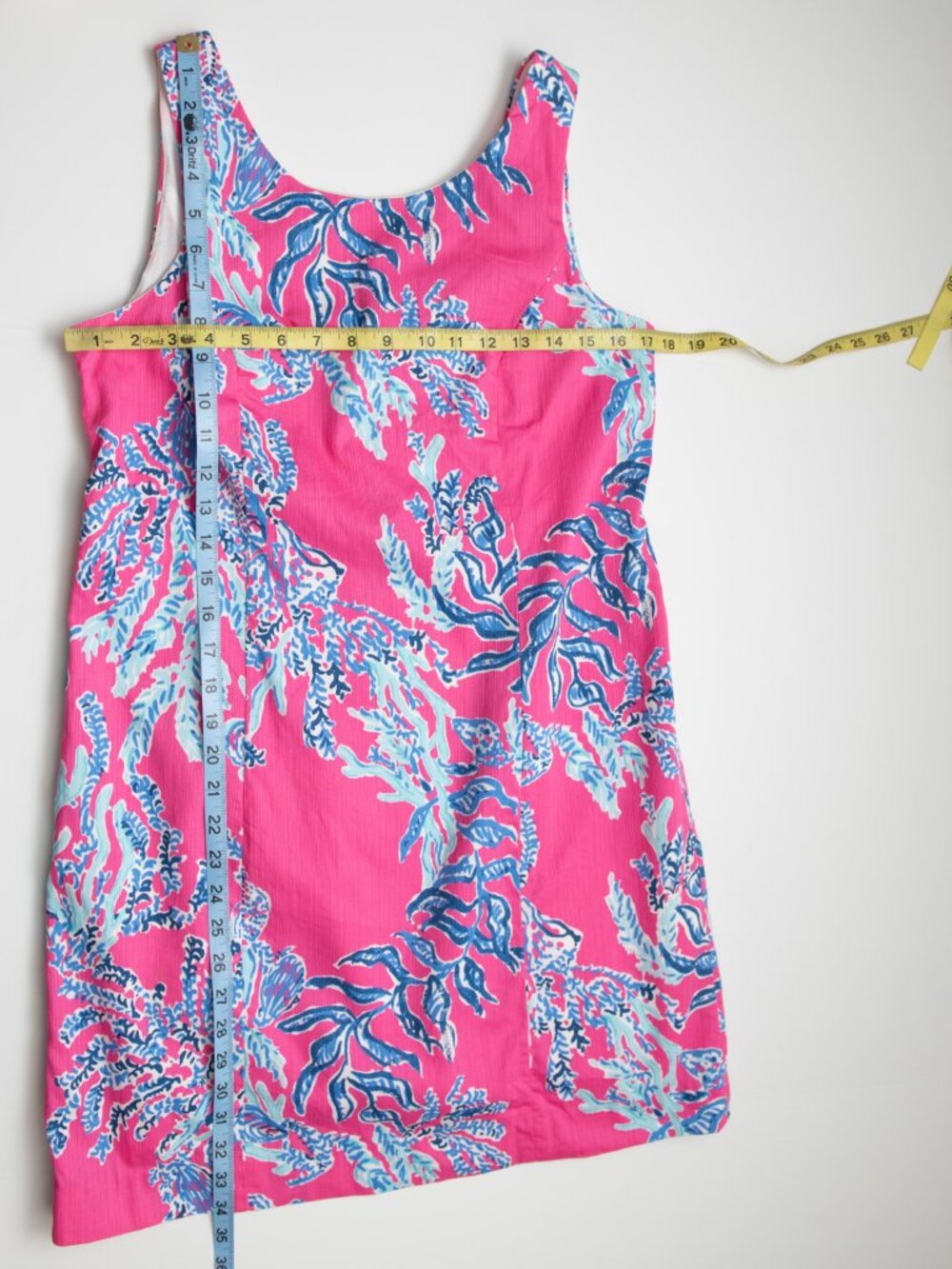 Lilly Pulitzer Cathy Shift Dress Sleeveless Mini Capri Pink Samba Blue Size 8 - Picture 7 of 7